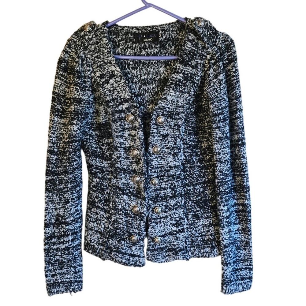 P Luca Milano zebra knit cardigan size medium
